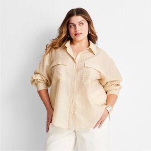 Future Collective Women's Long Sleeve Utility Button-Down Top
